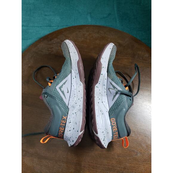 Nike React Pegasus Trail 4 GTX Shoes Womens 7.5 Gray Orange Waterproof Running - Picture 10 of 13